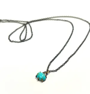 "Small Turquoise Vanity Oval Necklace"