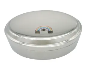 Rainbow Pendant Oval Trinket Jewelry Box