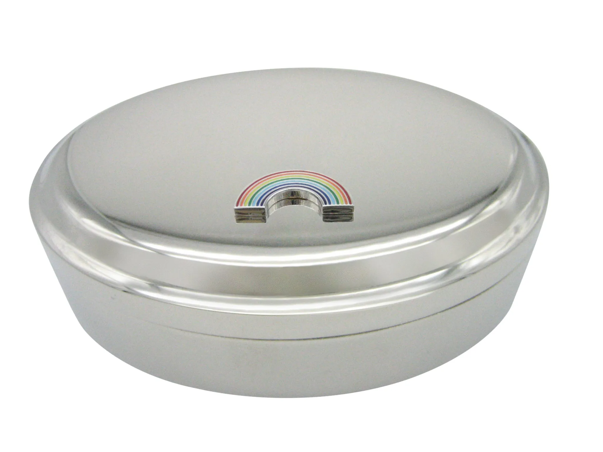 Rainbow Pendant Oval Trinket Jewelry Box