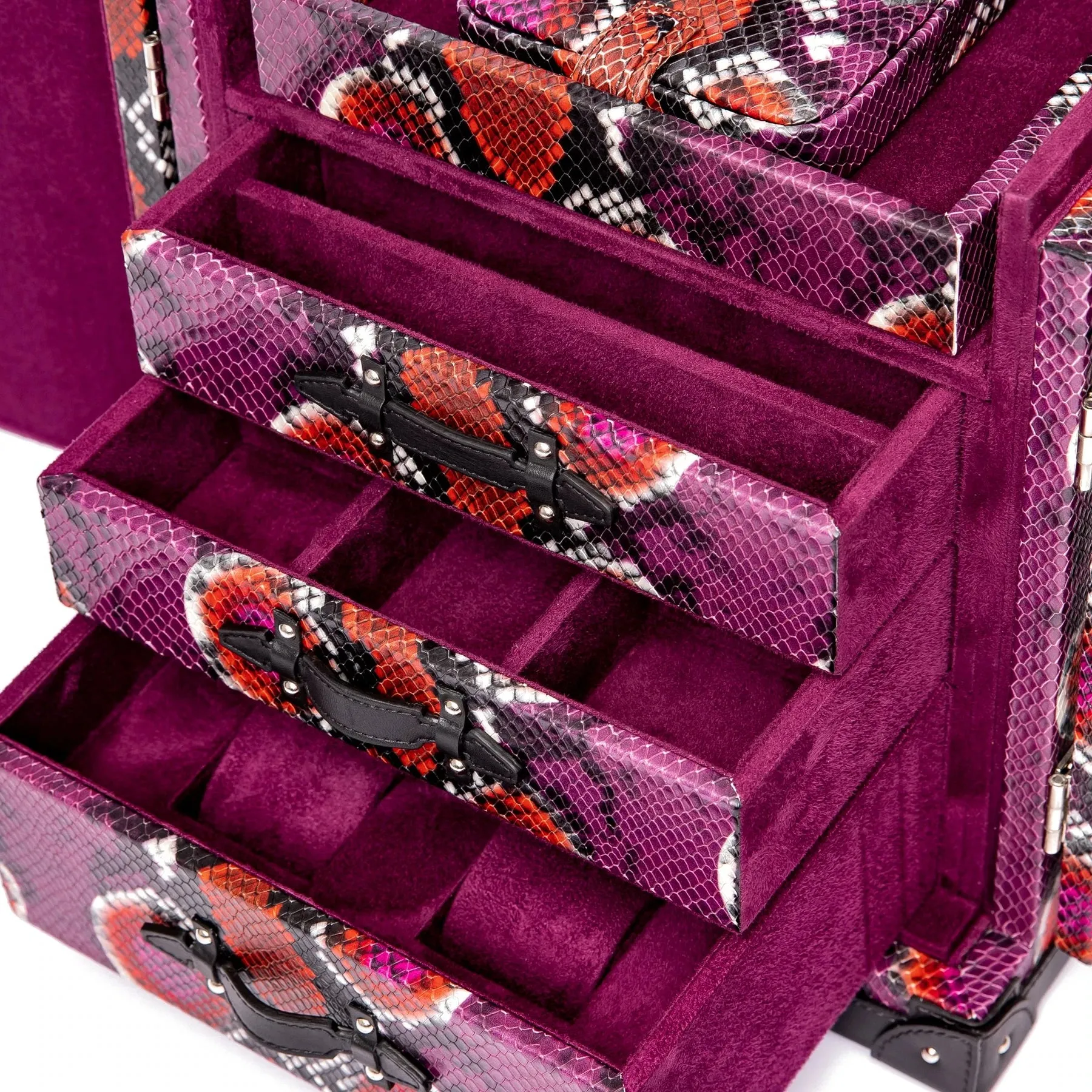 Rapport - Amour Deluxe Jewelry Trunk in Pink Leather | J156
