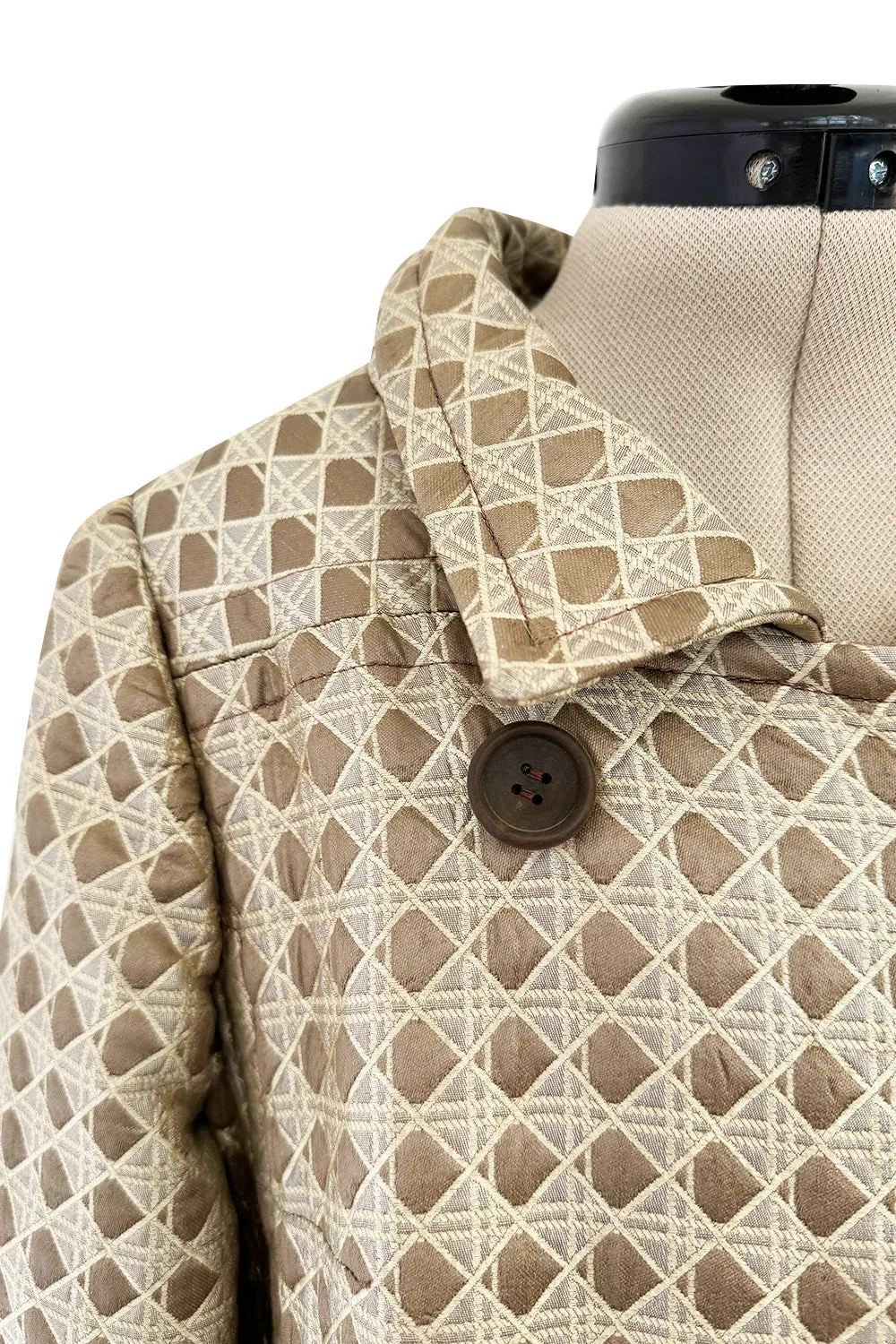Rare 1965 Courreges for Samuel Robert Special Collaboration Muted Metallic Gold Jacket Coat