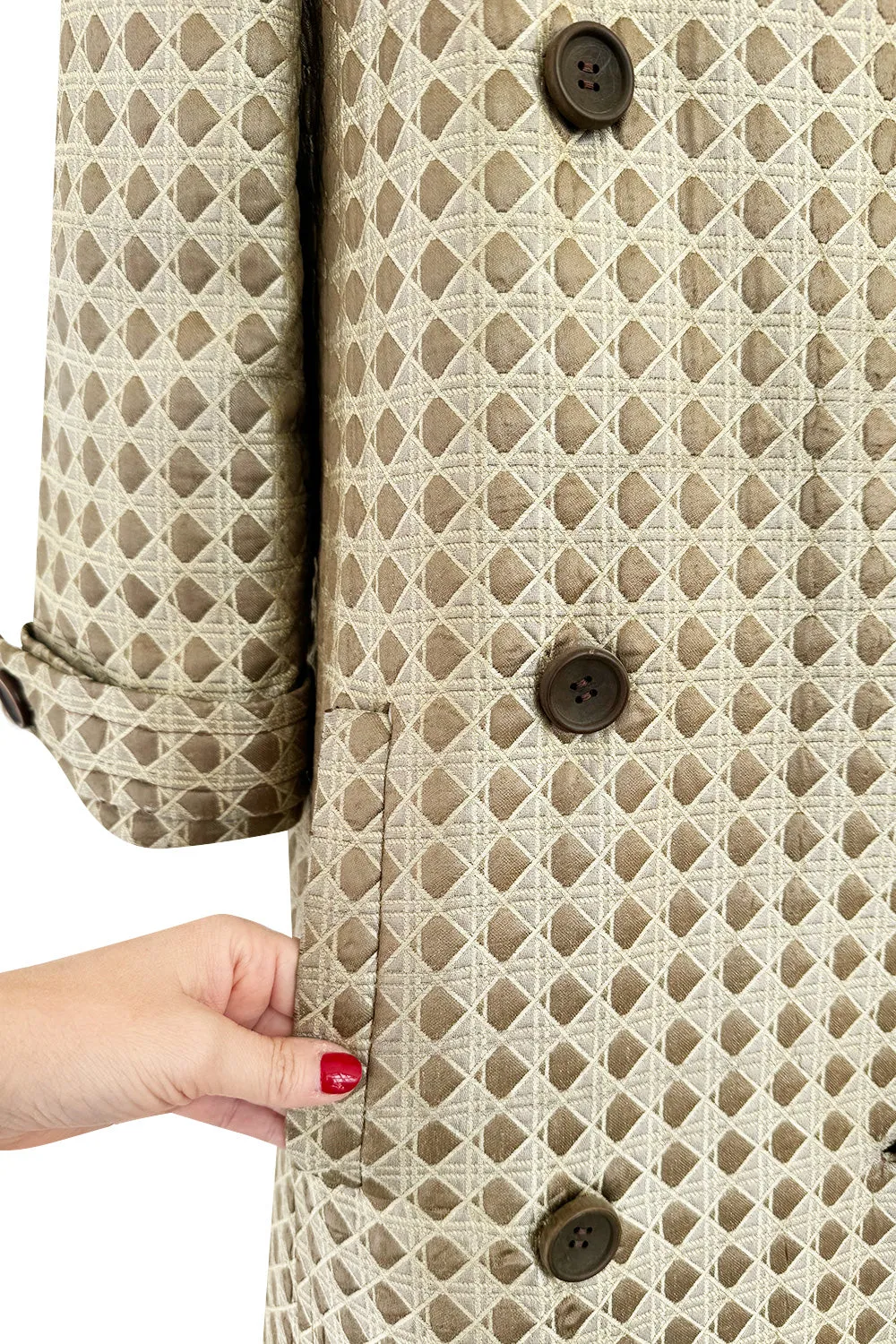 Rare 1965 Courreges for Samuel Robert Special Collaboration Muted Metallic Gold Jacket Coat