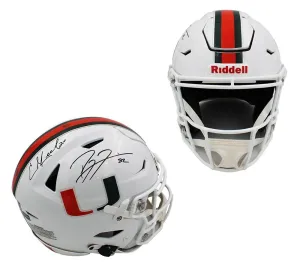 Ray Lewis and Ed Reed Signed Miami Hurricanes Speed Flex Authentic NCAA Helmet
