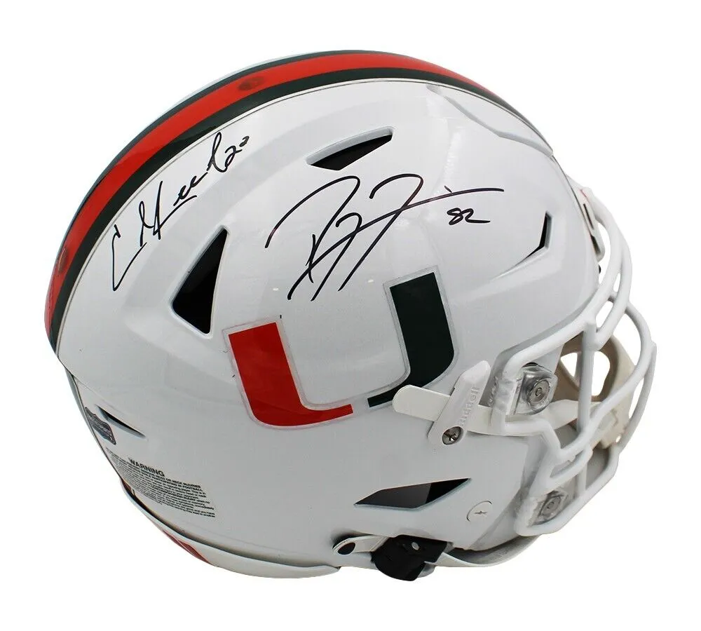 Ray Lewis and Ed Reed Signed Miami Hurricanes Speed Flex Authentic NCAA Helmet