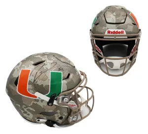 Ray Lewis Signed Miami Hurricanes Speed Flex Authentic Custom Camo NCAA Helmet
