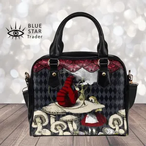 Red Alice In Wonderland Caterpillar Handbag Bowler Bag Purse
