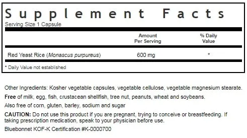 Red Yeast Rice 600 mg, vcaps