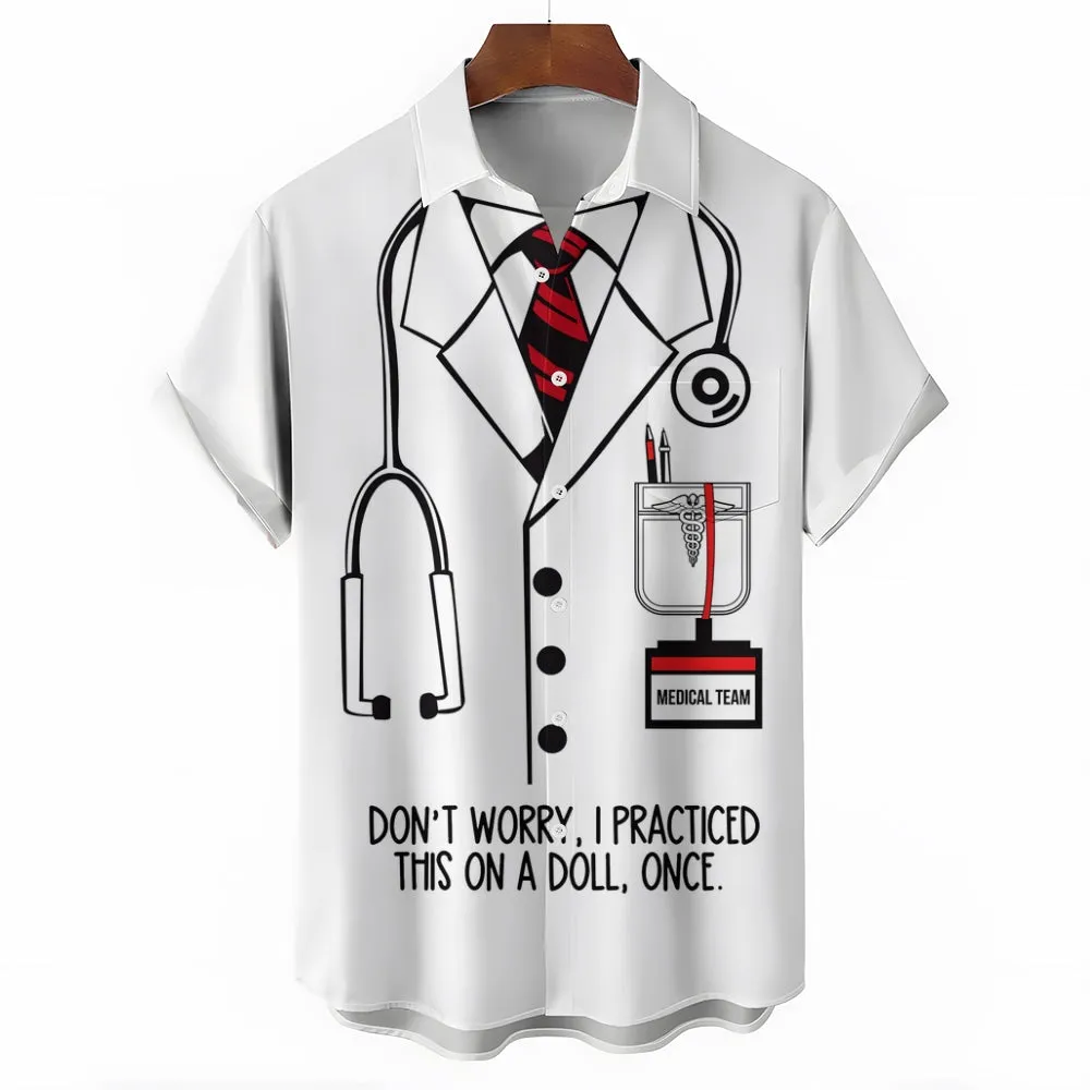 Ridiculous Doctor Costume Printing Short Sleeve Shirt 2412008346