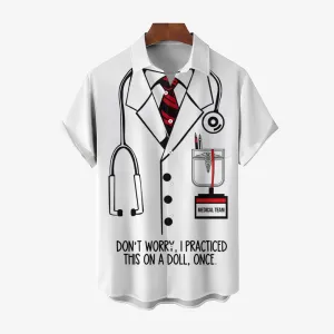 Ridiculous Doctor Costume Printing Short Sleeve Shirt 2412008346