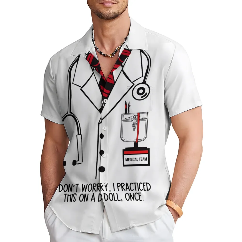 Ridiculous Doctor Costume Printing Short Sleeve Shirt 2412008346