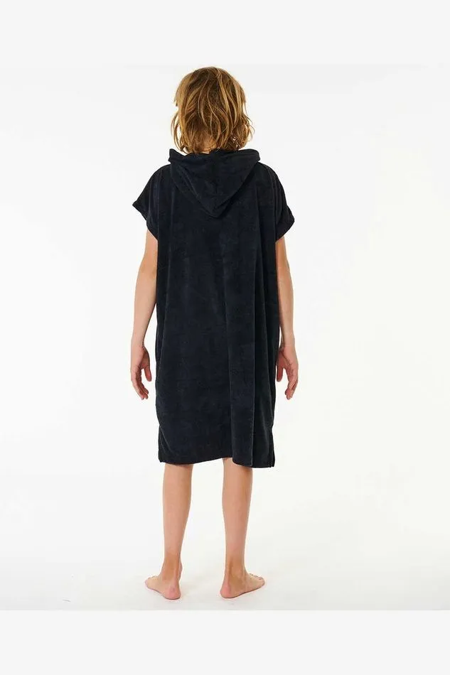 RIP CURL BOYS BRAND HOODED TOWEL - BLACK/GREY