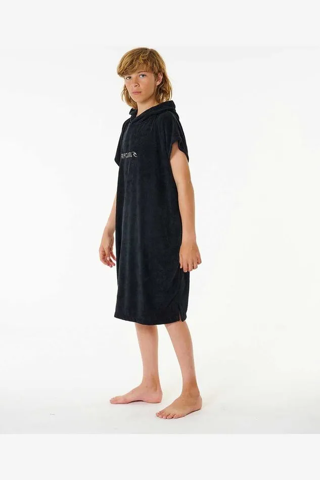 RIP CURL BOYS BRAND HOODED TOWEL - BLACK/GREY
