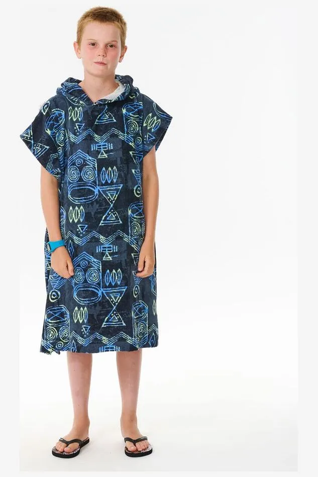 RIP CURL BOYS MIXED HOODED TOWEL - DARK NAVY