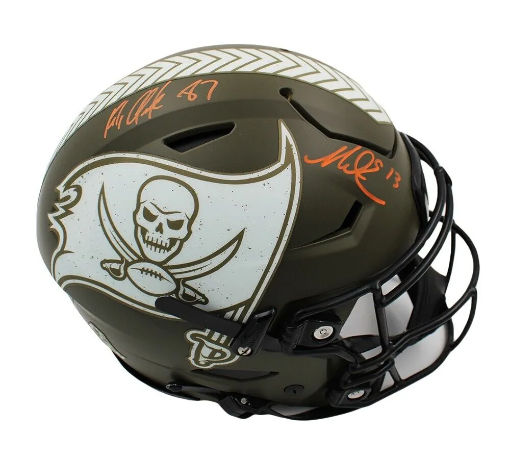 Rob Gronkowski and Mike Evans Signed Tampa Bay Buccaneers Speed Flex STS Helmet