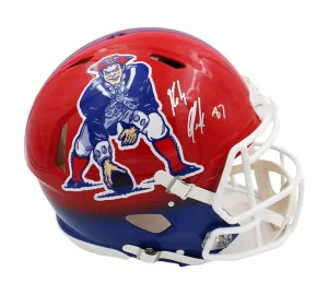 Rob Gronkowski Signed New England Patriots Speed Authentic TB Cust Fade Helmet