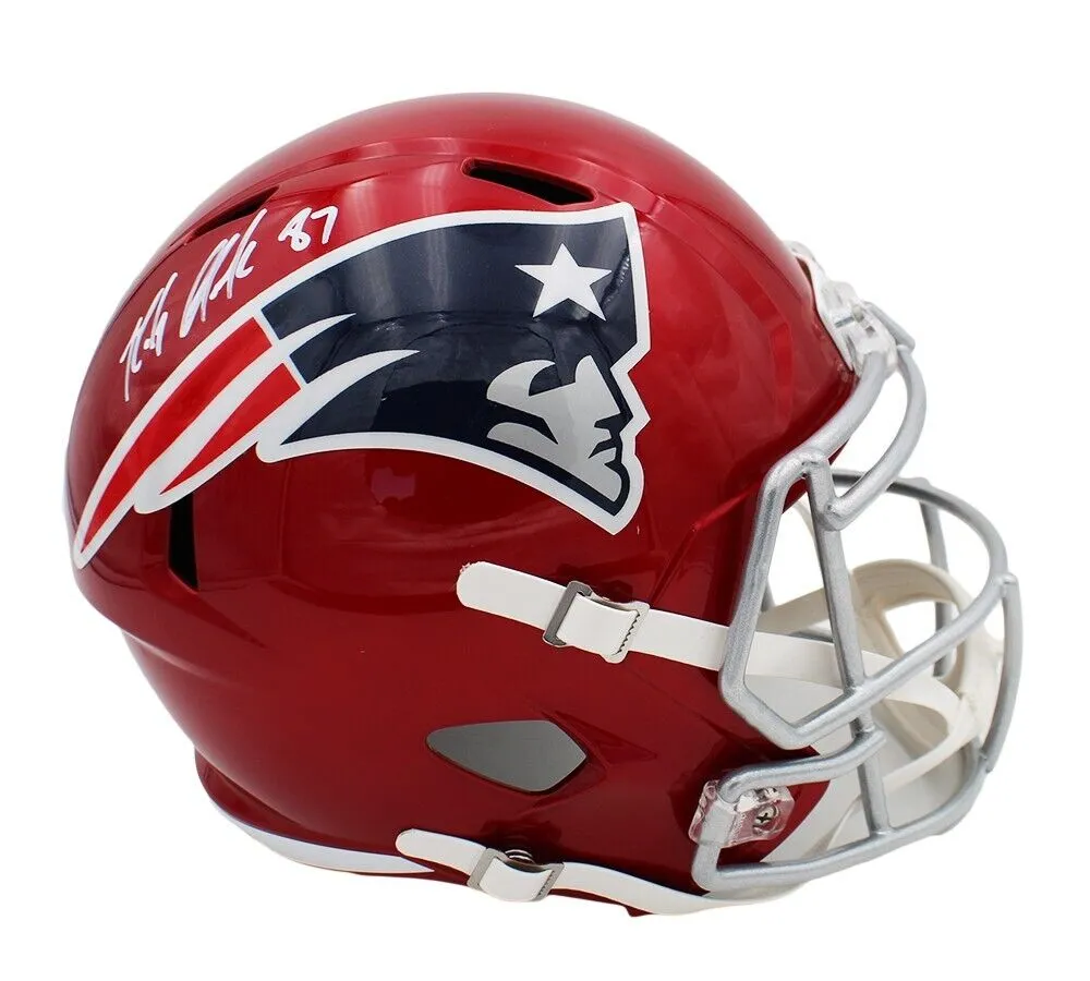 Rob Gronkowski Signed New England Patriots Speed Full Size Flash NFL Helmet