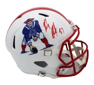 Rob Gronkowski Signed New England Patriots Speed Full Size TB 1990-1992 Helmet