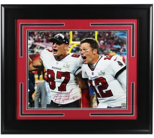 Rob Gronkowski Signed Tampa Bay Buccaneers Framed 16x20 NFL Photo - with Brady