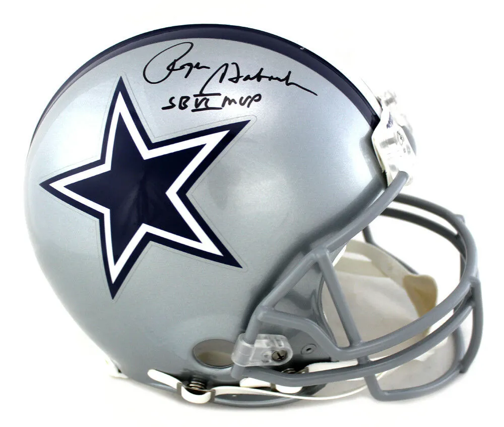 Roger Staubach Autographed/Signed Dallas Cowboys Authentic Helmet-"SB VI MVP"