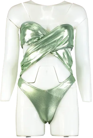 ROOM 24 Green Carol One Piece New Military Metallic UK S