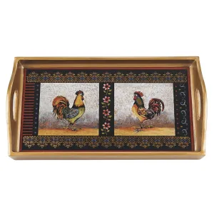 Roosters Small Rectangle Tray