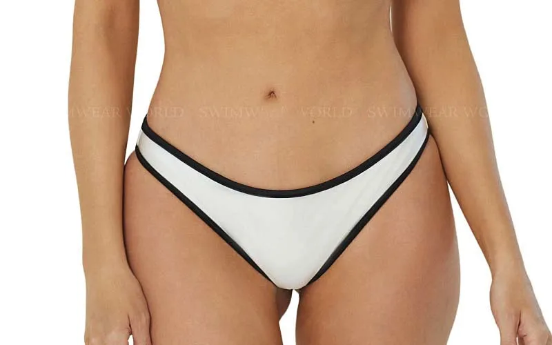 Rosa-Piped Basic Ruched Bikini