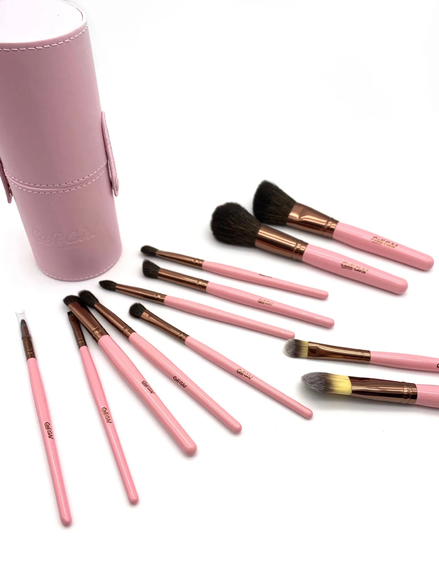 Rose 12 piece brush set (pink & bronze)