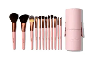 Rose 12 piece brush set (pink & bronze)