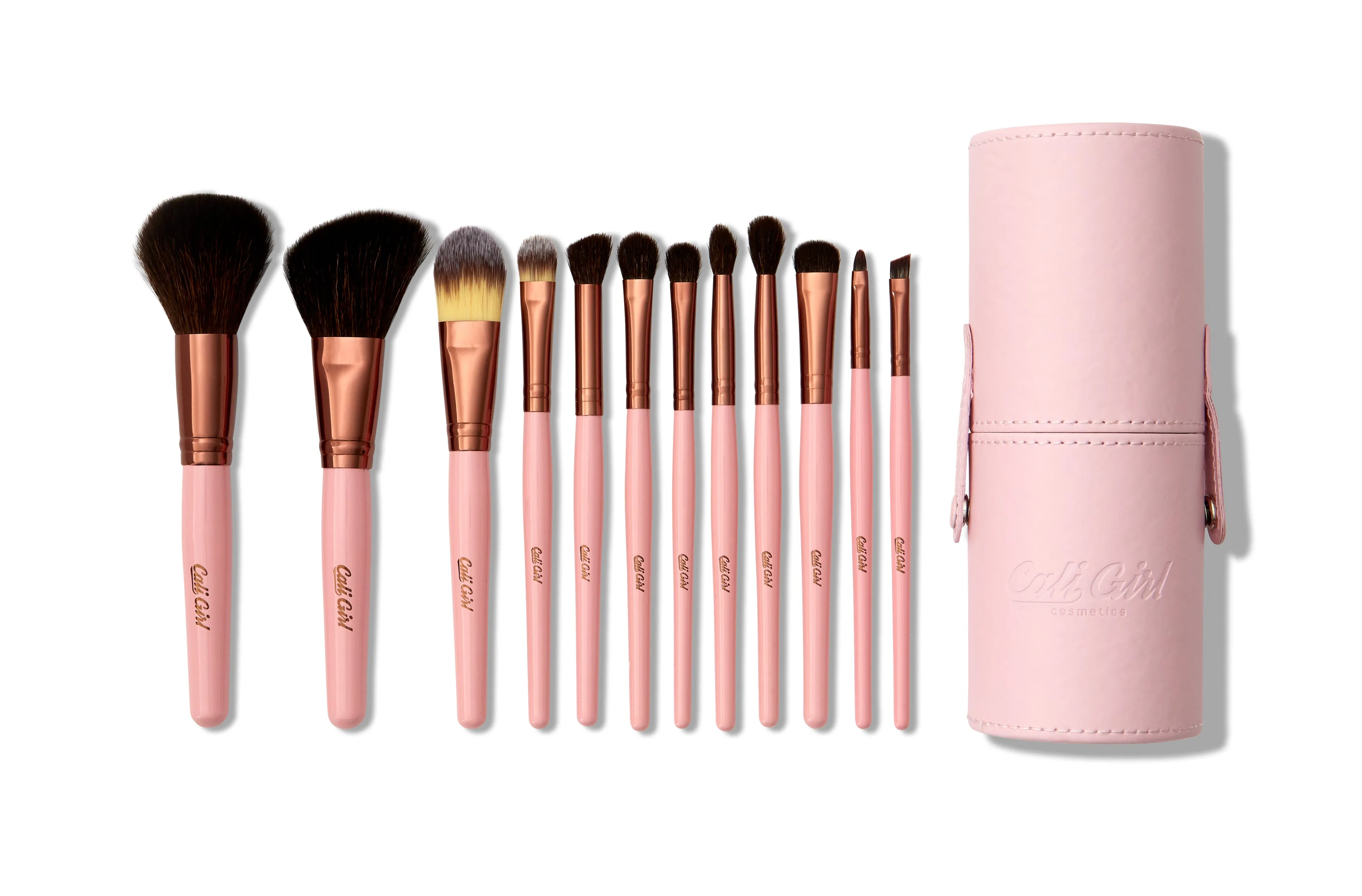 Rose 12 piece brush set (pink & bronze)