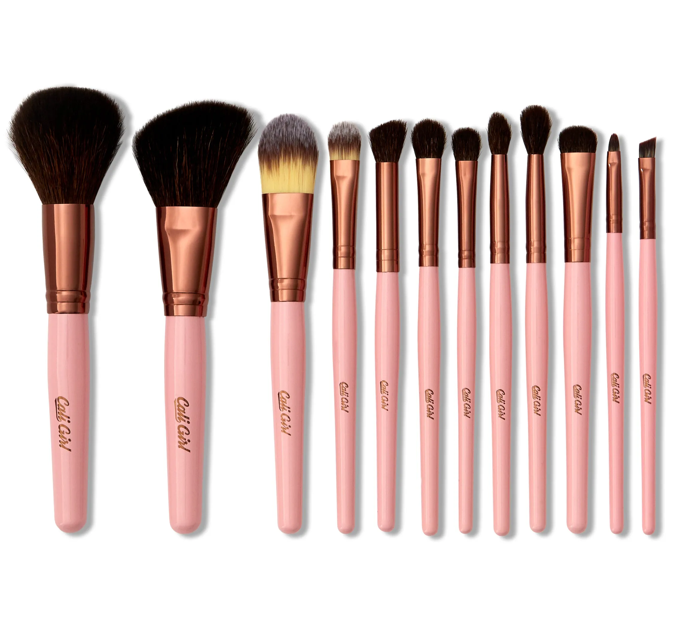 Rose 12 piece brush set (pink & bronze)