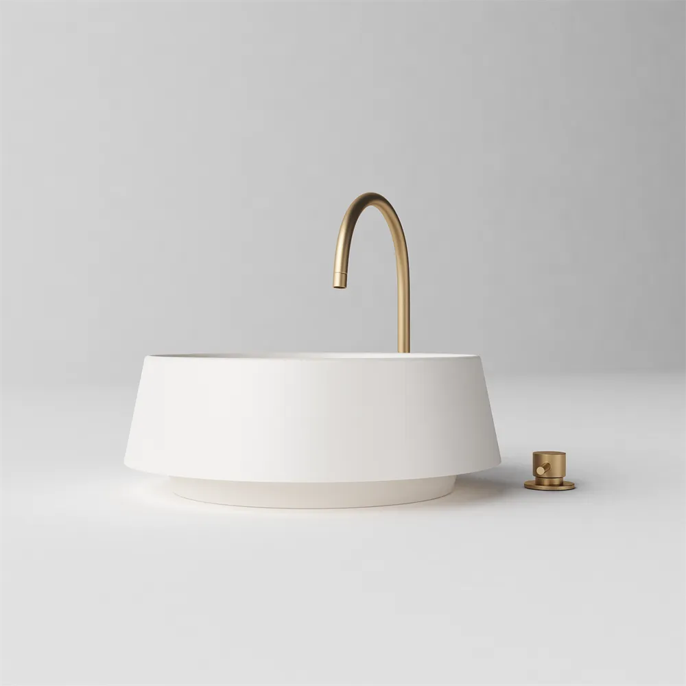 Round angled benchtop basin - STB80-2 - Various colours