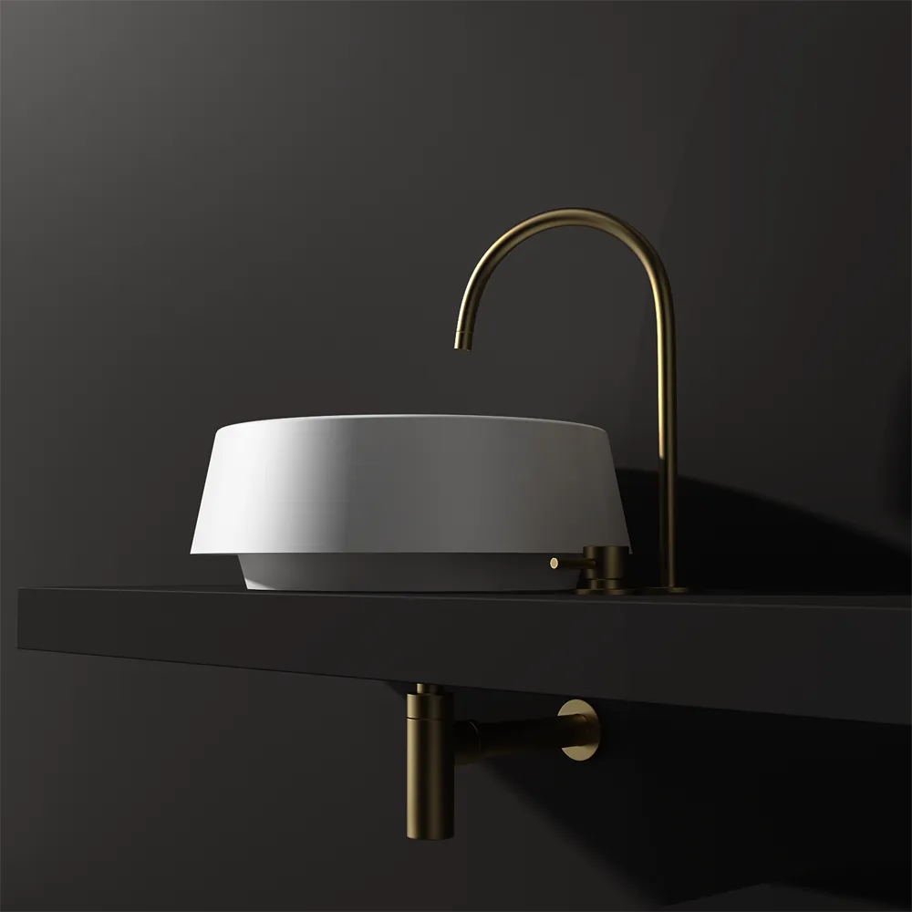 Round angled benchtop basin - STB80-2 - Various colours