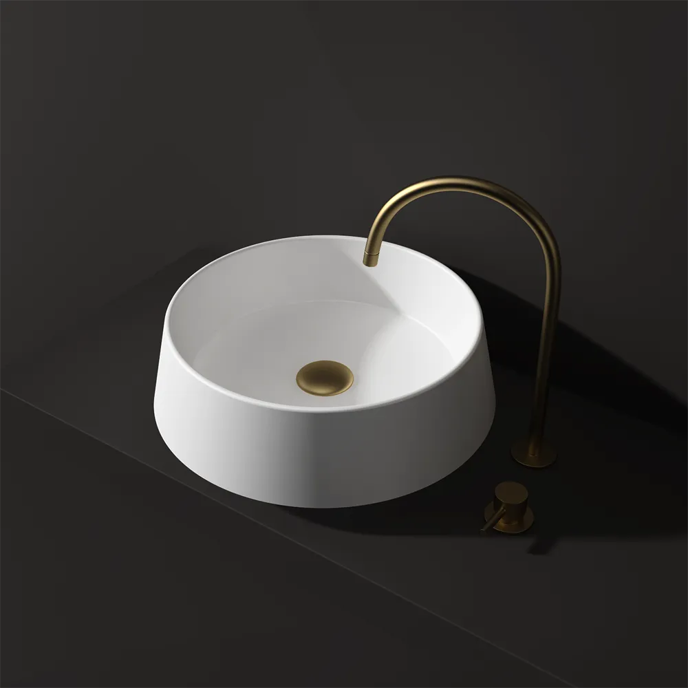 Round angled benchtop basin - STB80-2 - Various colours