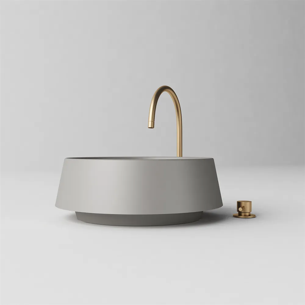 Round angled benchtop basin - STB80-2 - Various colours