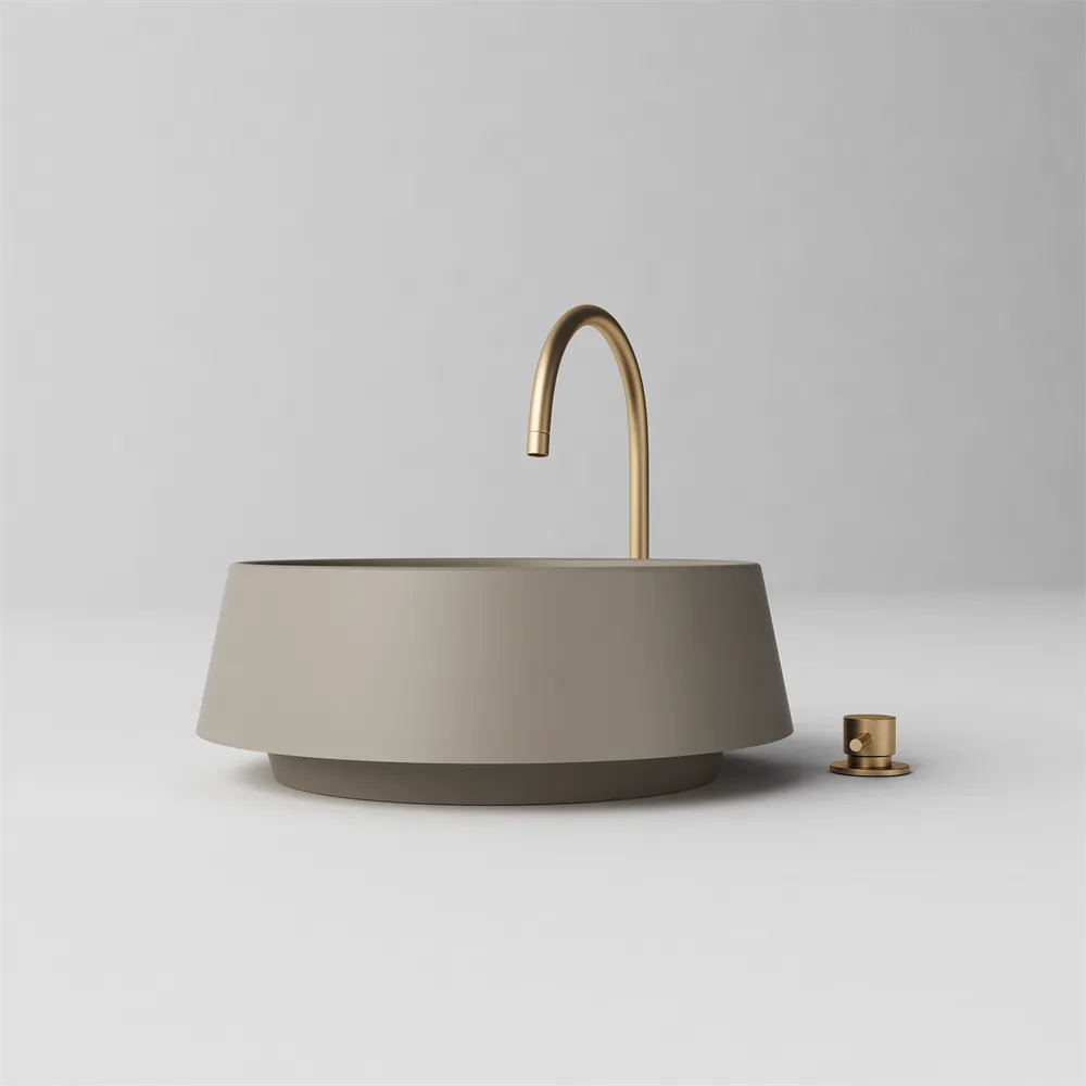 Round angled benchtop basin - STB80-2 - Various colours