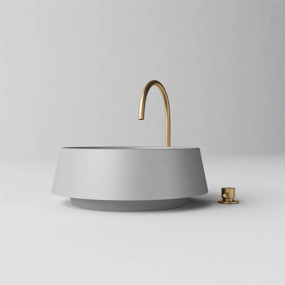 Round angled benchtop basin - STB80-2 - Various colours