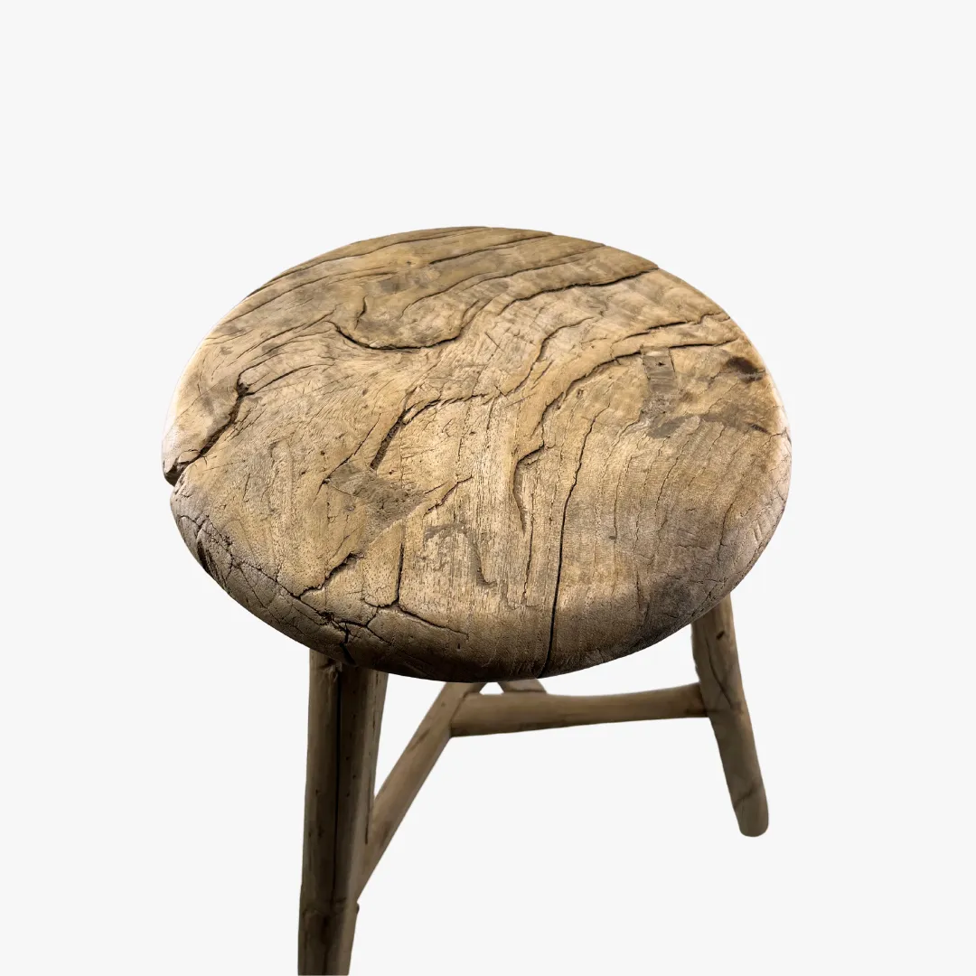 Round Elm Stool