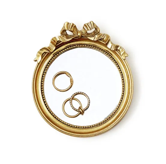 Round Mirror Trinket Tray