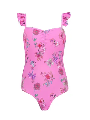 Ruffle Shoulder One Piece