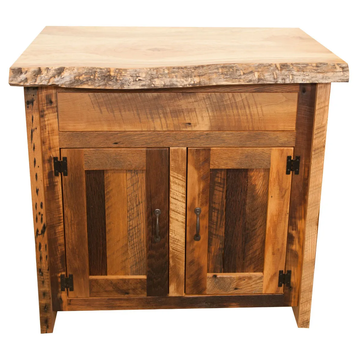 Rustic Reclaimed Wood Vanity Base, No Top