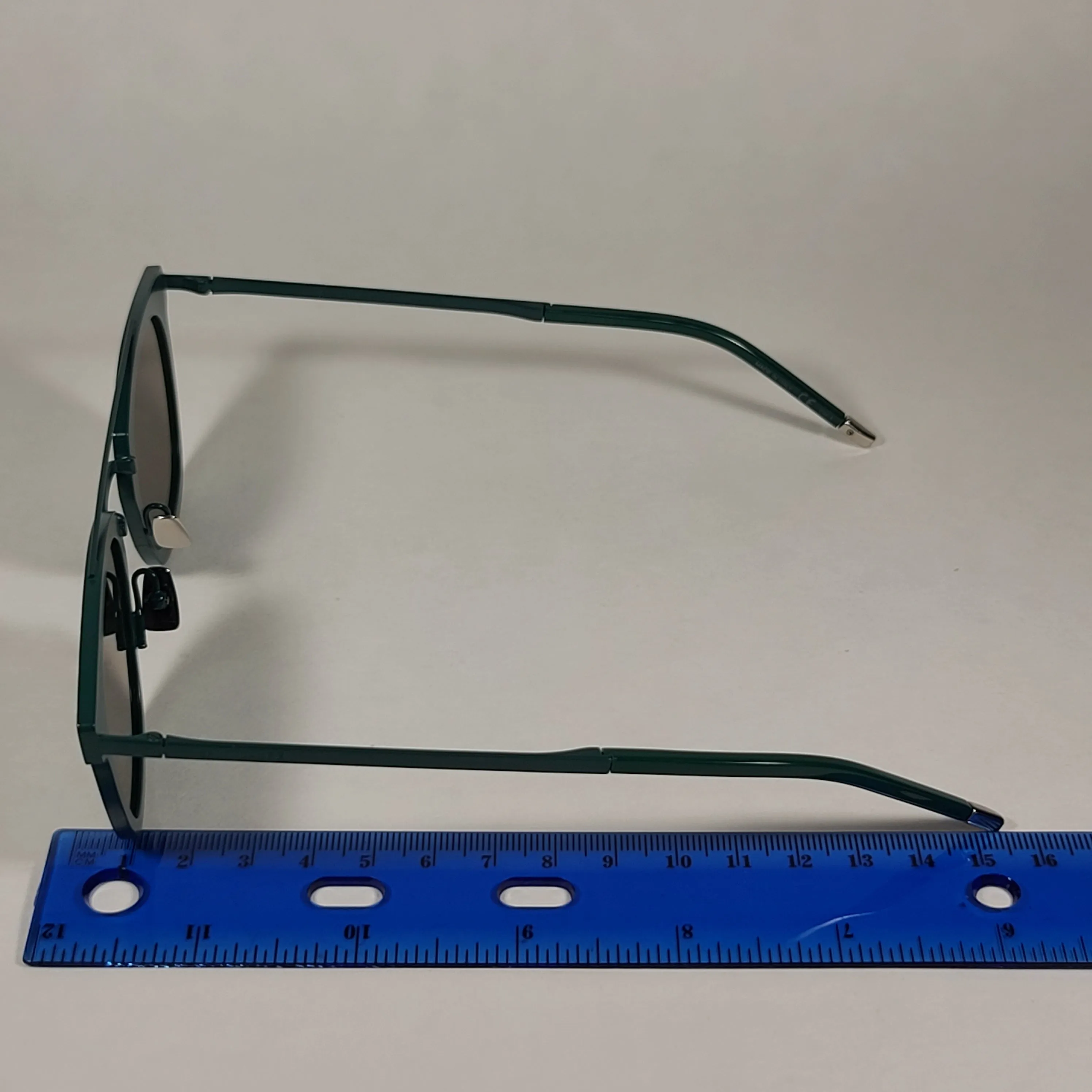 Saint Laurent Round Club Sunglasses Green Metal Frame Green Lens SL28 METAL 004