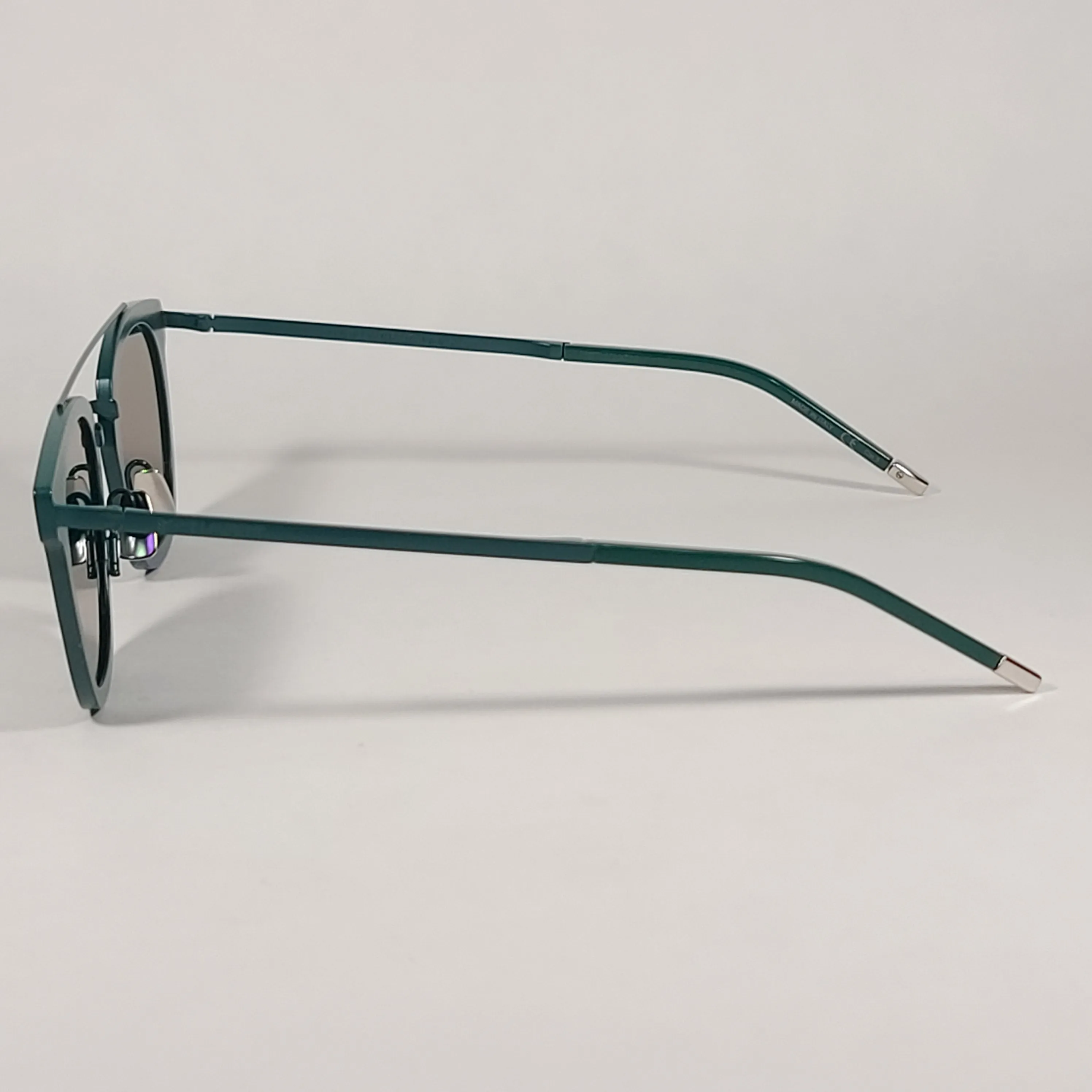 Saint Laurent Round Club Sunglasses Green Metal Frame Green Lens SL28 METAL 004