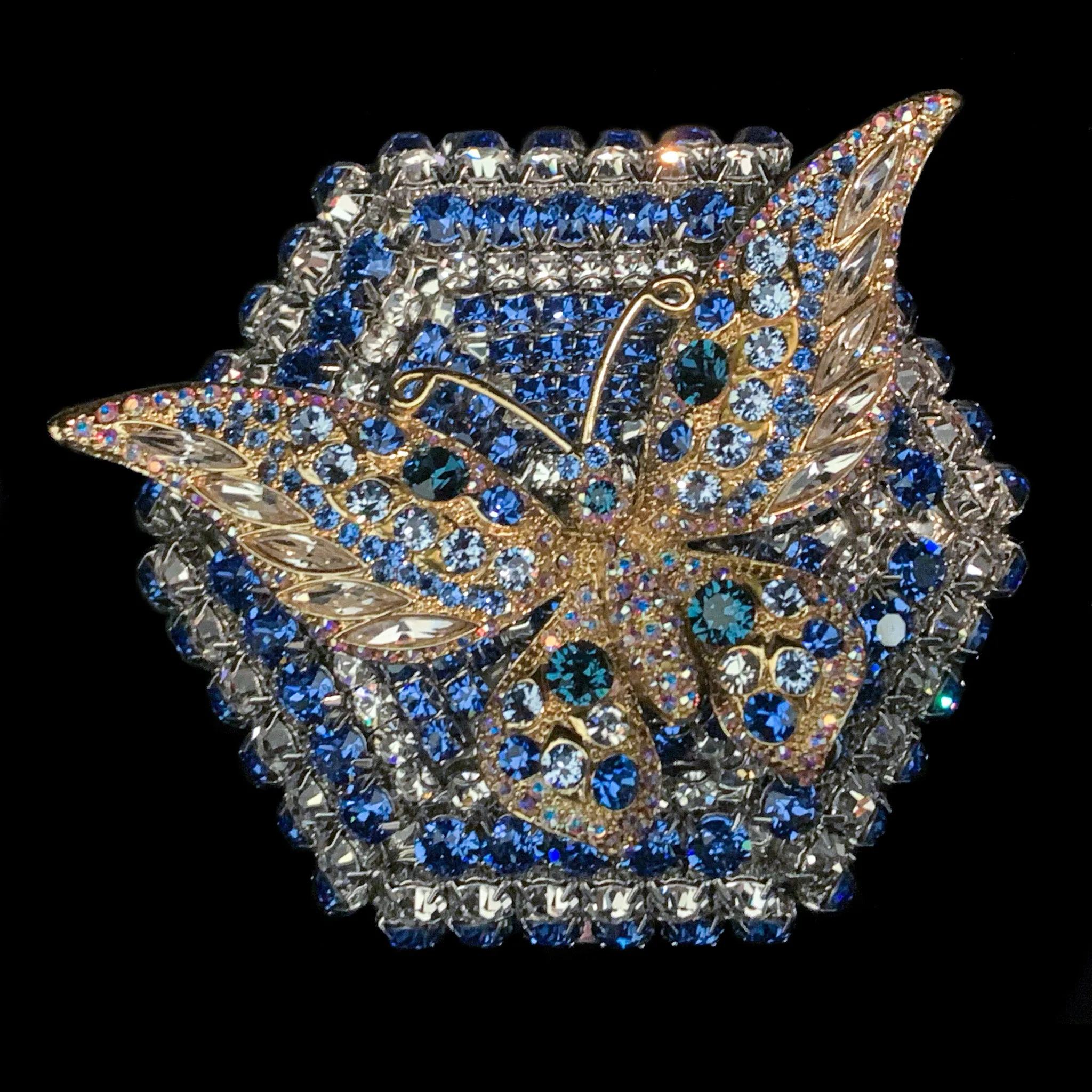 Sapphire Butterfly Hexagon Box Featuring Premium Crystals