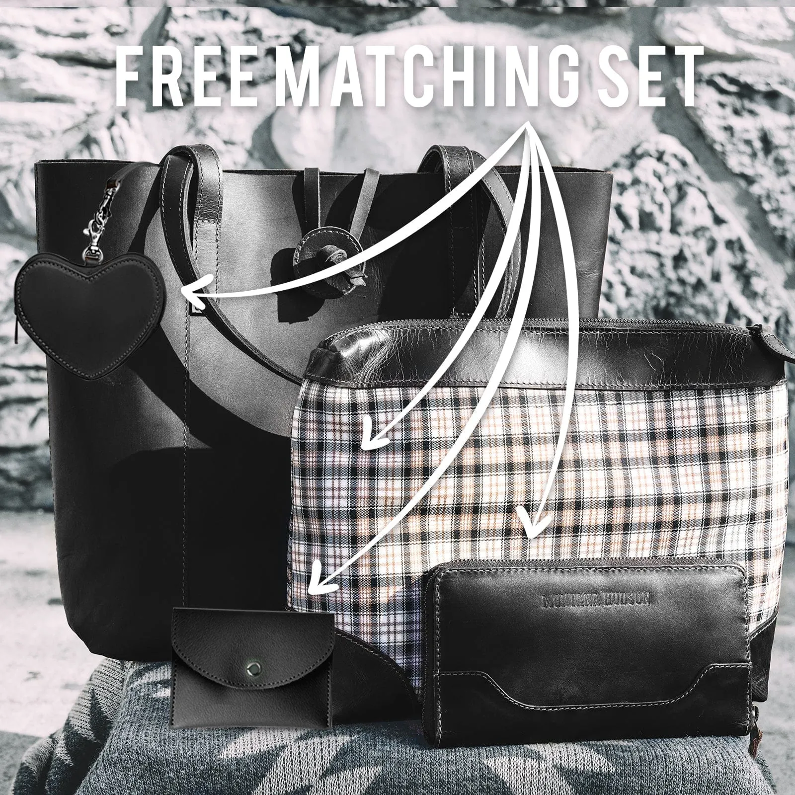 Savannah Leather Tote   FREE Matching Vanity Bag   3 FREE Wallets
