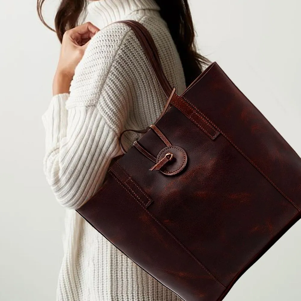 Savannah Leather Tote   FREE Matching Vanity Bag   3 FREE Wallets