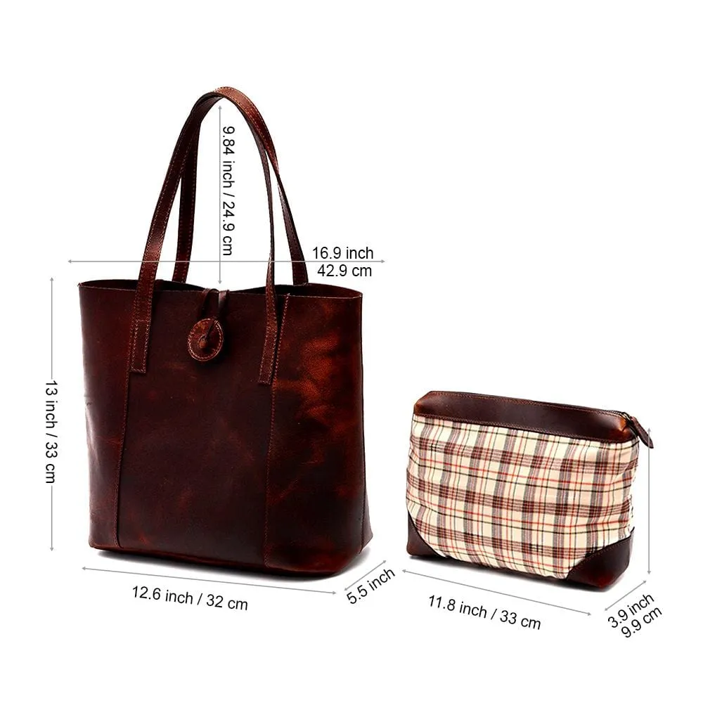 Savannah Leather Tote   FREE Matching Vanity Bag   3 FREE Wallets