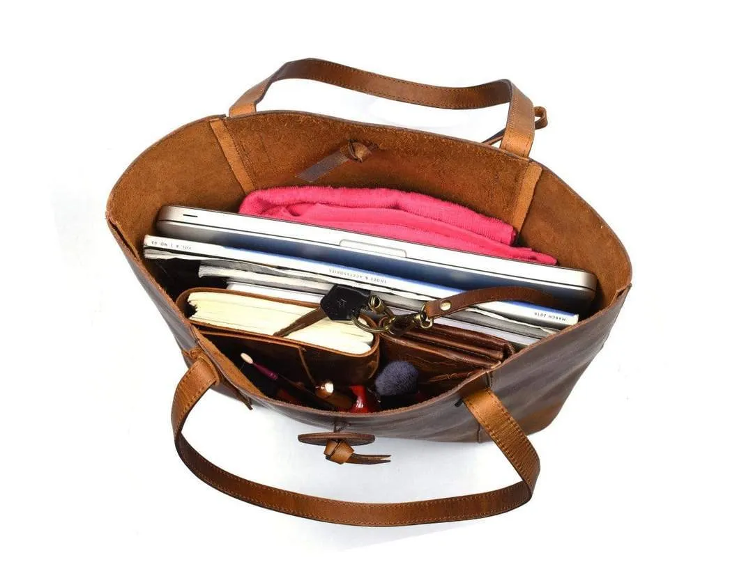 Savannah Leather Tote   FREE Matching Vanity Bag   3 FREE Wallets