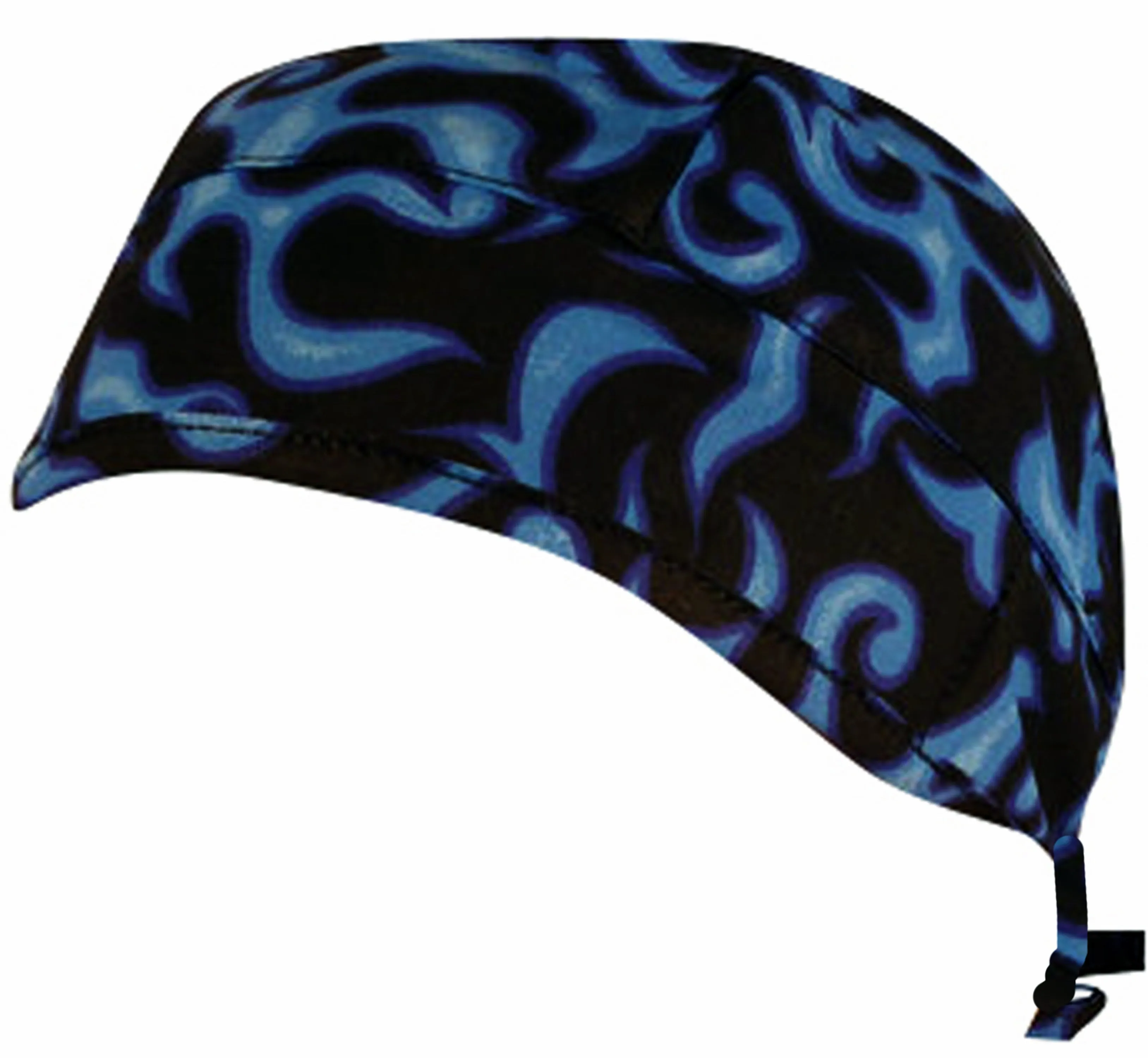 Scrub Cap Medical Surgeon Head Cover Surgical Hat Nurse Nursing Operating Room, Black Blue Tank Flames