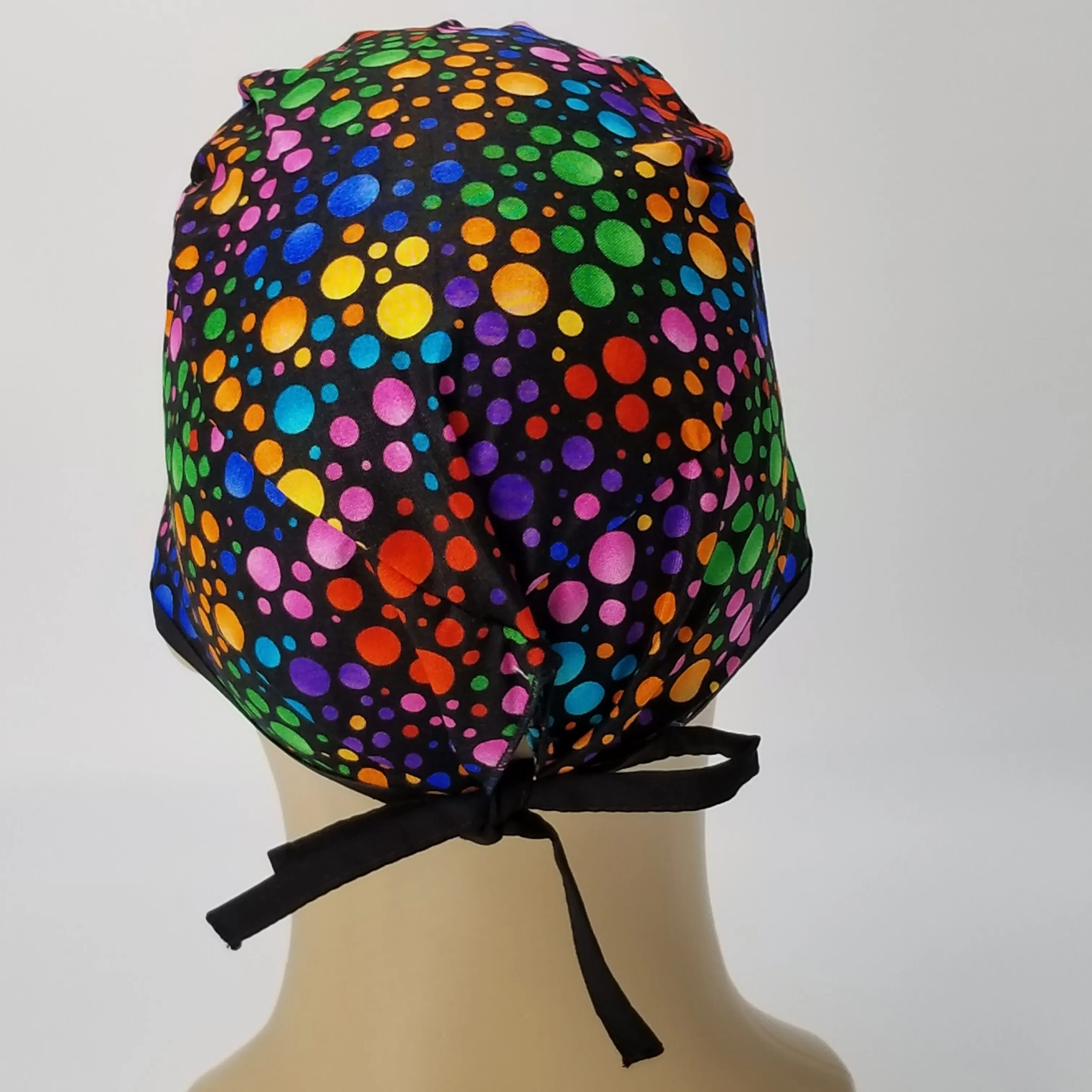 Scrub Cap Medical Surgeon Head Cover Surgical Hat Nurse Nursing Operating Room, Polka Dots Circles