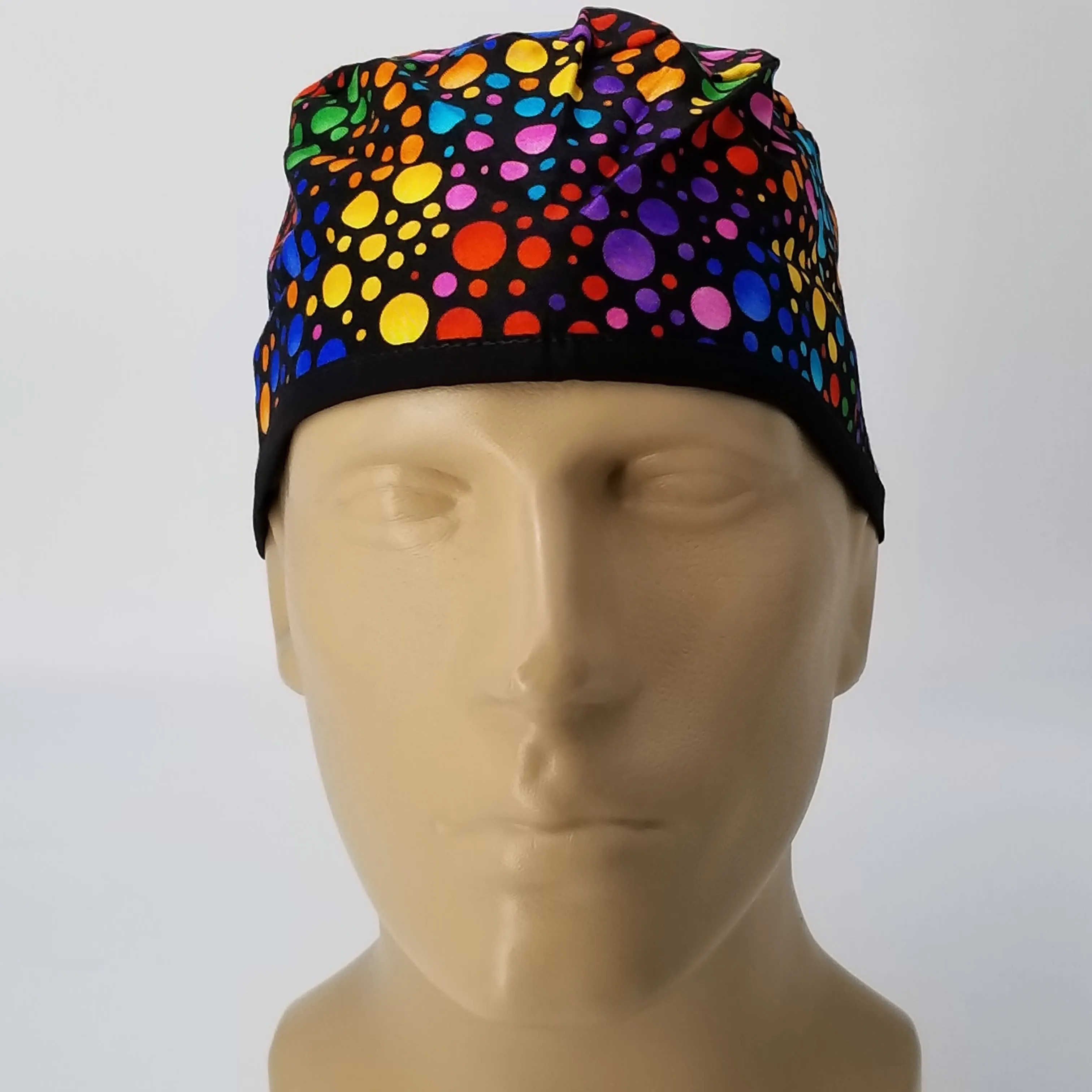Scrub Cap Medical Surgeon Head Cover Surgical Hat Nurse Nursing Operating Room, Polka Dots Circles